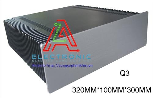 Vỏ hộp nhôm DIY BRZHiFi Q3 320x100x30mm màu đen