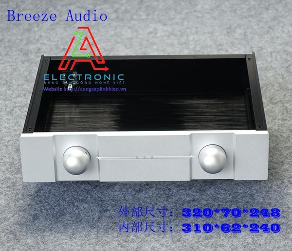 Vỏ hộp nhôm DIY BRZHiFi BZ3207P 320x70x248mm thân đen mặt trắng
