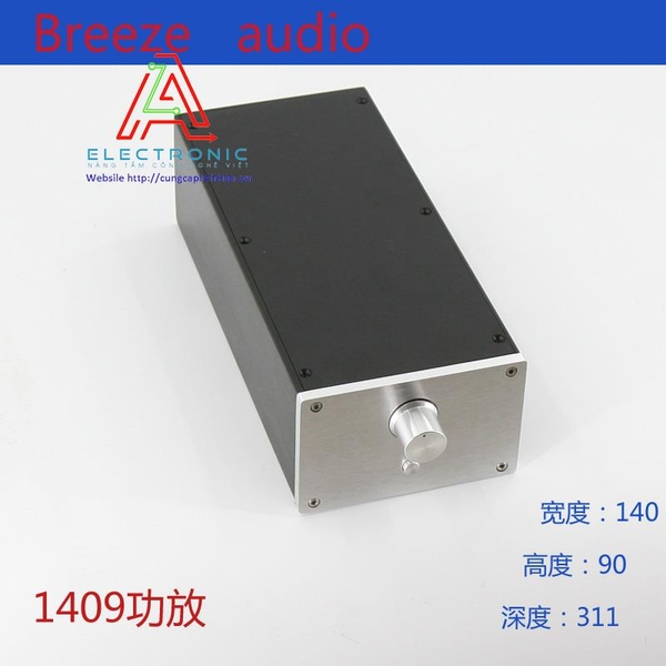 Vỏ hộp nhôm DIY BRZHiFi 1409 145x90x311mm thân đen mặt trắng