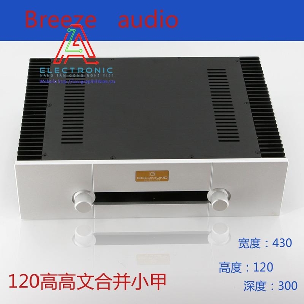 Vỏ hộp nhôm DIY BRZHiFi 120 430x120x313mm thân đen mặt trắng