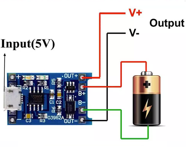 Mạch Sạc cell Pin 18650 Lithium TP4056 1A đầu vào TYPE-C G5-A4