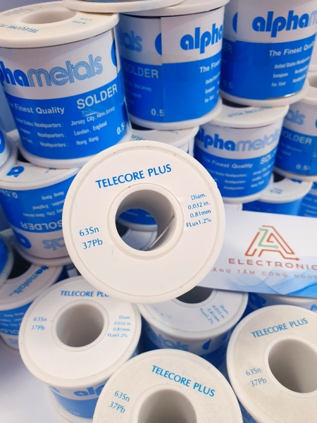 Thiếc hàn Alpha Telecore Plus 63/37 63Sn 37Pb sợi 0.8mm 450g TU1