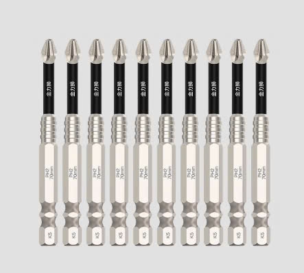 Đầu Tô vít mũi chữ thập mạ crom K5 PH2-70L 70mm hộp 10 mũi