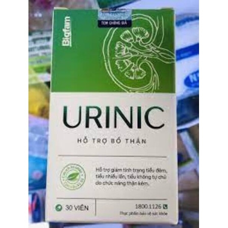 Viên Uống Urinic - Hỗ trợ Bổ Thận Giảm Tiểu Đêm Tiểu Nhiều Lần Bigfam Lọ 30 viên