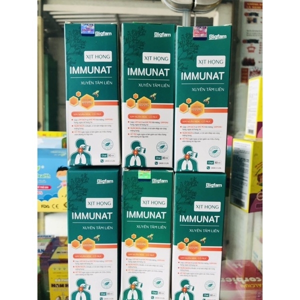 Xịt họng Immunat Bigfam - Giúp Vệ Sinh, Làm sạch Vùng Miệng Họng chai 30ml