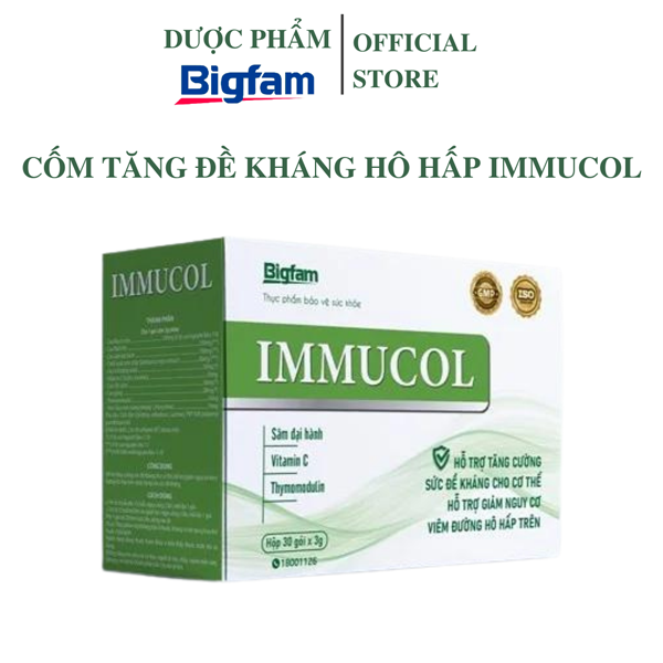 Cốm Tăng Đề Kháng Hô Hấp, Hỗ Trợ Hô Hấp Immucol Bigfam Hộp 30 Gói x 3g