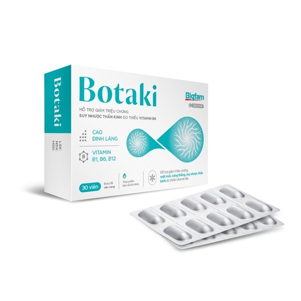 Viên Uống Botaki BigFam Giảm Mệt Mỏi Căng Thẳng Suy Nhược Thần Kinh Do Thiếu Vitamin B6 Hộp 3 Vỉ X 10 Viên