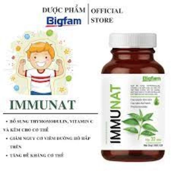 Viên Uống IMMUNAT Bigfam Tăng Sức Đề Kháng - Hộp 1 lọ 30 viên