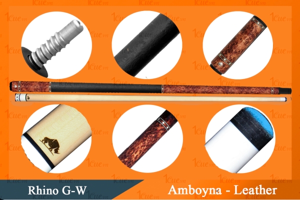 Cơ, Gậy Bi-a Rhino G-W Amboyna Ngọn Mộc l 1Cue.vn