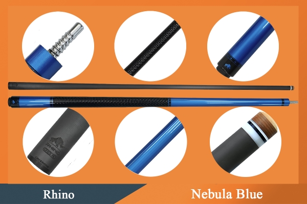 Cơ,Gậy Bi-a Rhino Nebula - Blue ngọn carbon Rhino | 1Cue.vn