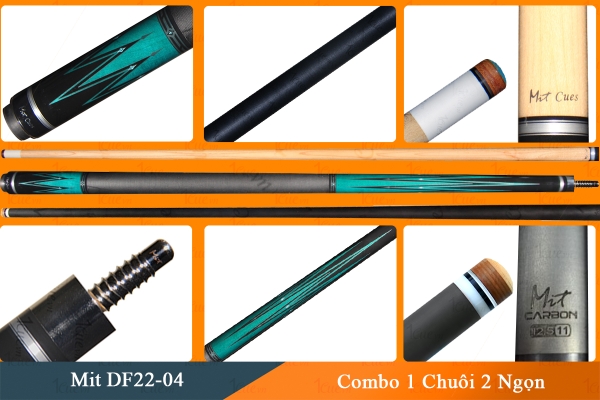 Cơ, Gậy Bi-a Mit DF22-04 Combo 2 Ngọn MitCues, Mit Carbon 1Cue.vn