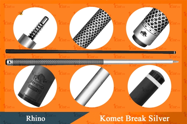 Cơ Gậy Bi-a Phá Rhino Break Komet Silver 1Cue.vn