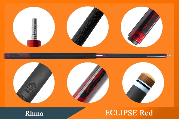 Cơ,Gậy Bi-a Rhino ECLIPSE Series  Red ngọn carbon Rhino 1Cue.vn