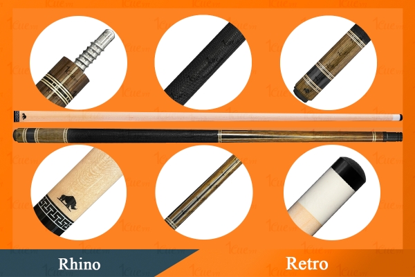 Cơ, Gậy Bi-a Rhino Retro Ngọn Gỗ Rhino 1Cue.vn