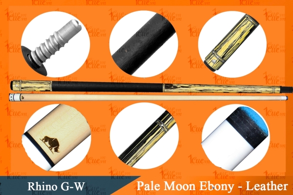 Cơ, Gậy Bi-a Rhino G-W Pale Moon Ebony - Leather Wrap Ngọn Mộc I 1Cue.vn