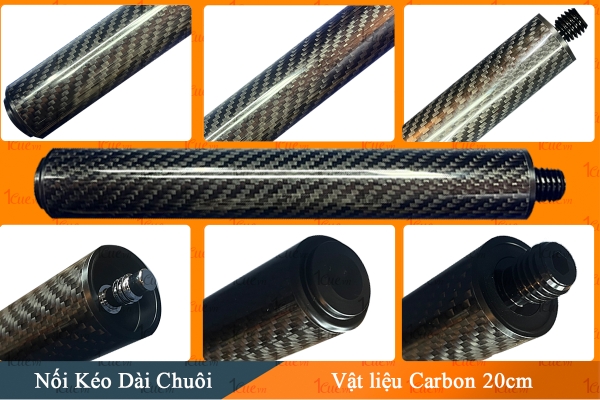 Nối Dài Chuôi Cơ, Gậy Bi-a Carbon 20cm 1Cue.vn