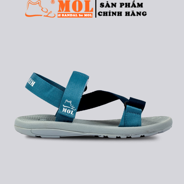 Sandal nam nữ unisex MOL quai chữ Z MS1166XD màu xanh dương