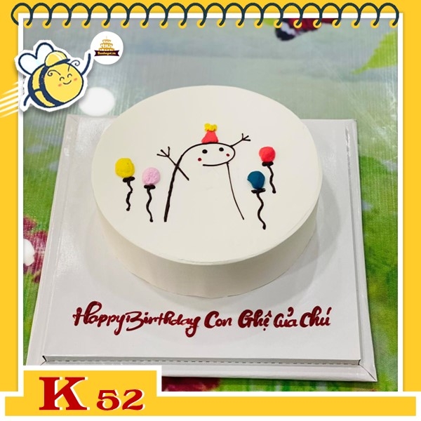 Bánh sinh nhật đơn giản K52 vẽ hình meme dễ thương vui nhộn | Bánh kem hương vị Việt Bánh sinh nhật đơn giản K52 vẽ hình meme dễ thương vui nhộn | Bánh kem hương vị Việt