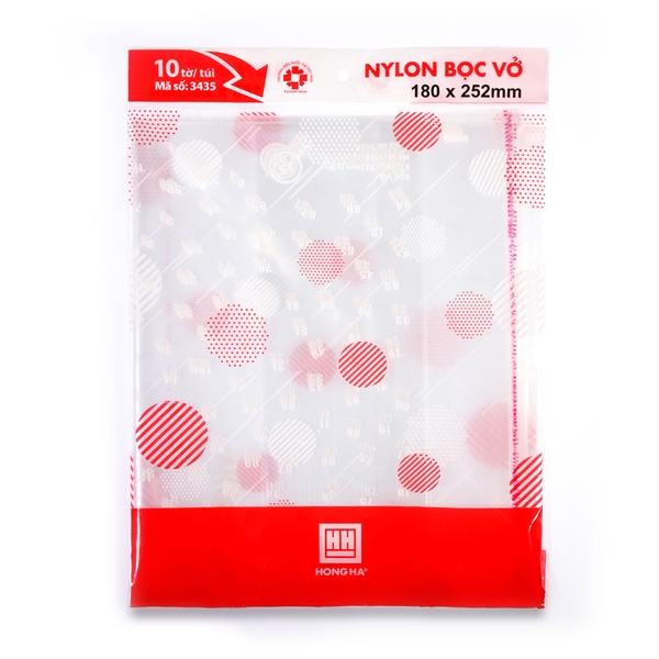 Bọc vở nylon cấp II- V1 Hồng Hà (180x252mm) - 3435