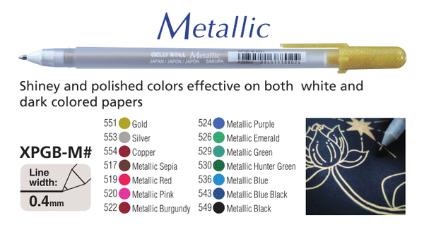 Bút Gel mực nhũ ánh kim Sakura Gelly Roll Metallic