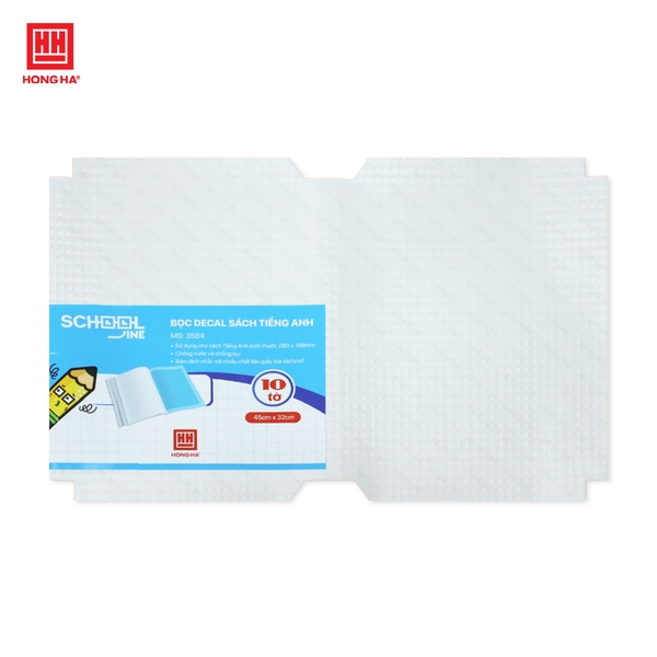 Bọc decal sách cải cách khổ sách 280x198mm (450x320mm) (10 chiếc/tập) - 3584
