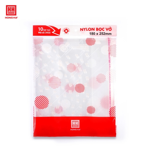 Bọc vở nylon cấp II- V1 Hồng Hà (180x252mm) - 3435