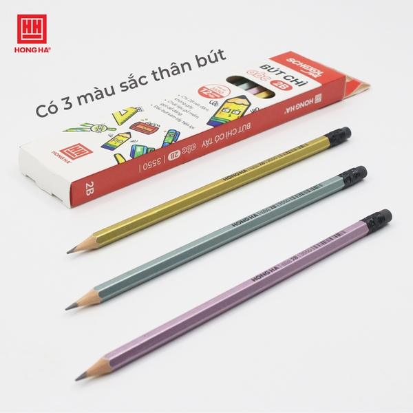 Bút chì gỗ ABC-2B có tẩy Hồng Hà - 3550