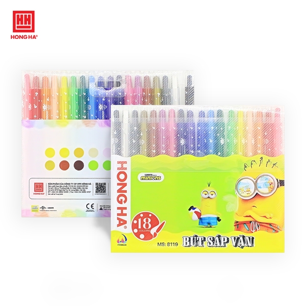 Bút sáp vặn Minions 18 màu - 8119