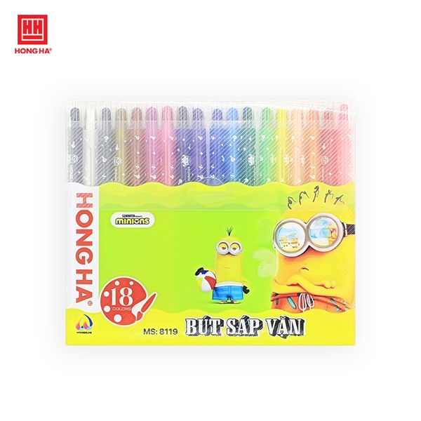 Bút sáp vặn Minions 18 màu - 8119