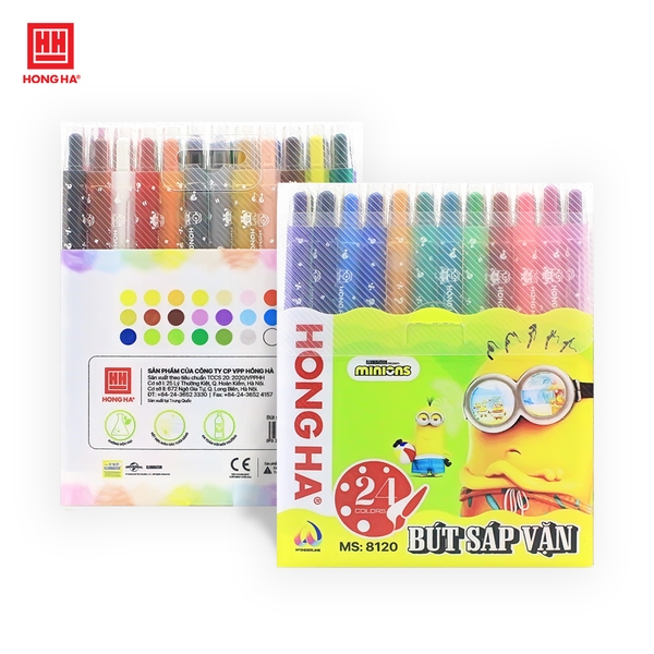 Bút sáp vặn Minions 24 màu - 8120