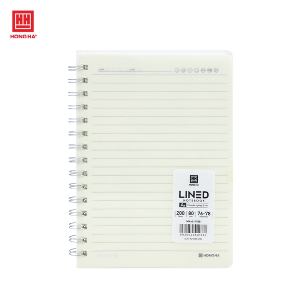 Sổ lò xo bìa nhựa trong ruột trắng 200 trang A5 Hồng Hà - 4194