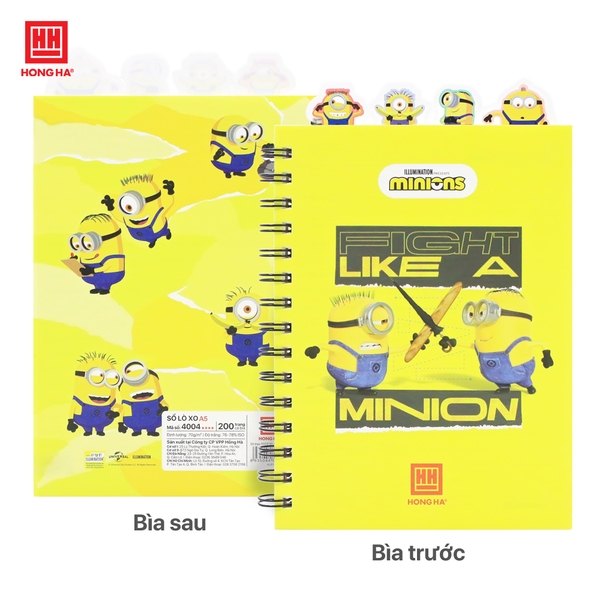 Sổ lò xo Minions phân trang A5 200 trang - 4004