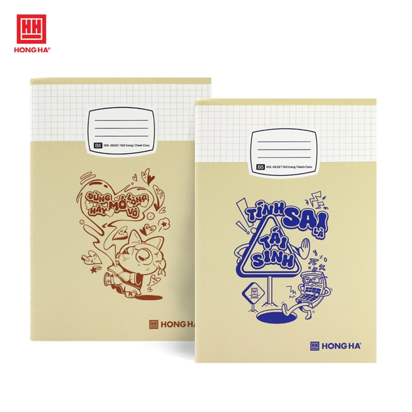 Sổ may gáy 160 trang B5 Hồng Hà Trendy dash caro - 4659