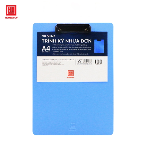 Trình ký nhựa đơn A4 Hồng Hà - 6693