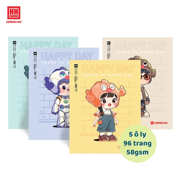 Vở 5 ô ly 96 trang Hồng Hà Class Happy Day - 0351