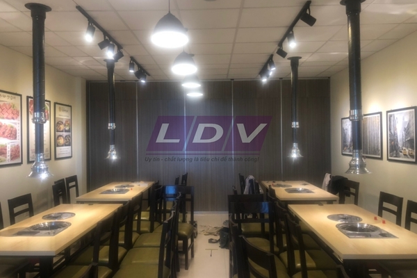 Công trình vách ngăn di động Quán Lẩu Nướng N2 Đồng Văn