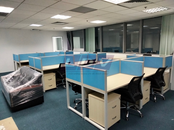 Công trình thực tế vách ngăn văn phòng Tầng 12 Tòa Nhà Việt Á Duy Tân