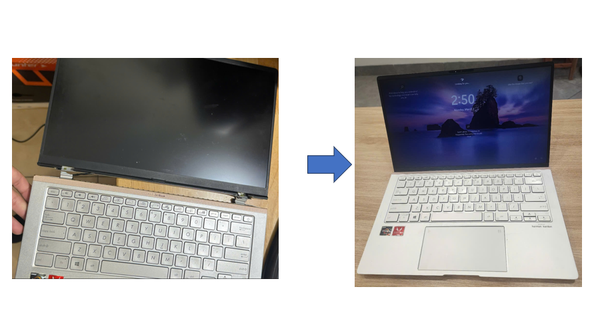 trước và sau khi làm bản lề