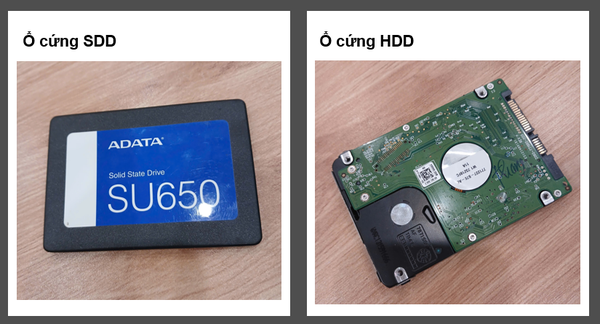 Hình ảnh 2 ổ HDD và SSD