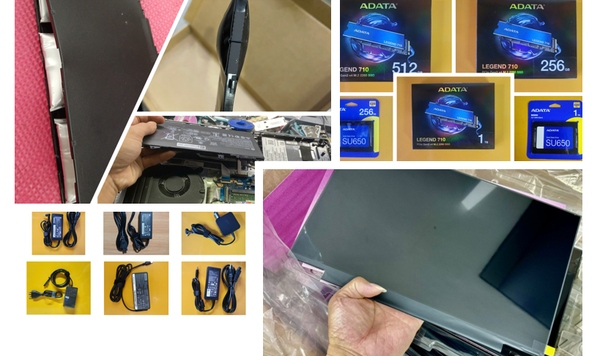 Thay thế linh kiện laptop như màn, pin, sạc, ổ