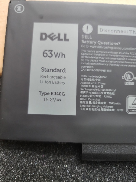 Pin laptop Dell Latitude 5420 cpu gen 11 RJ40G 63WH