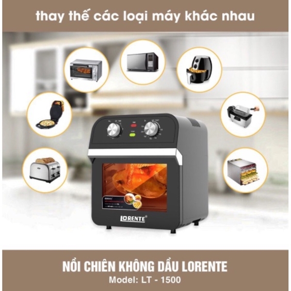 Nồi chiên không dầu dung tích lớn 15L Lorente LT-1500