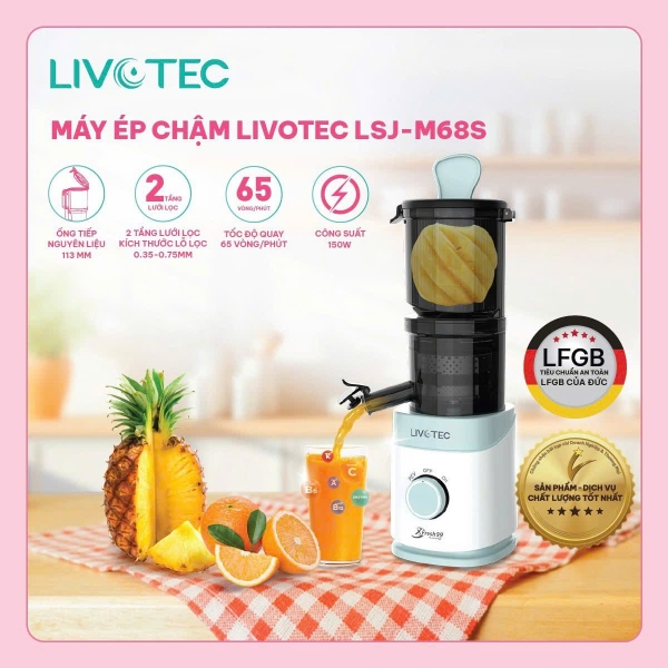 Máy ép chậm Livotec LSJ-M68S Xanh Min (1tx4)