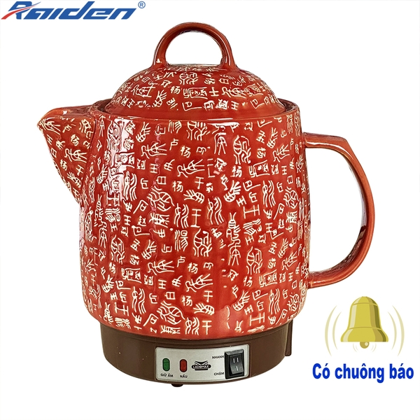 Ấm Sắc Thuốc Điện Ladomax Ha-8833 Màu Đỏ, Có Chuông Báo (1tx8)