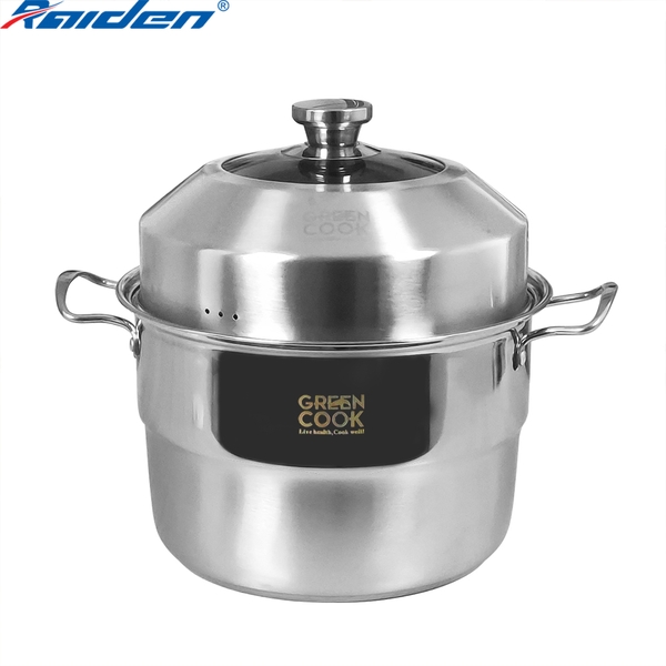 Nồi xững hấp inox đa năng Greencook GCST01-26IH sử dụng được tất cả các bếp