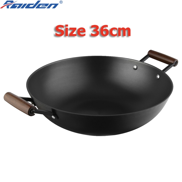 Chảo xào thép Nitriding 36cm Greencook GCW01-36IH dùng được tất cả các bếp