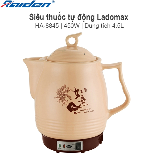 Ấm Sắc Thuốc Điện Ladomax Ha-8845 Màu Hồng, Có Chuông Báo (1tx6)