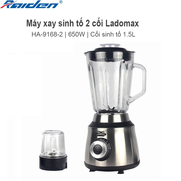 Máy xay sinh tố 2 cối thủy tinh Ladomax Ha-9168-2 (1tx6)