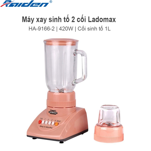 Máy xay sinh tố 2 cối thủy tinh Ladomax Ha-9166-2 (1tx8)