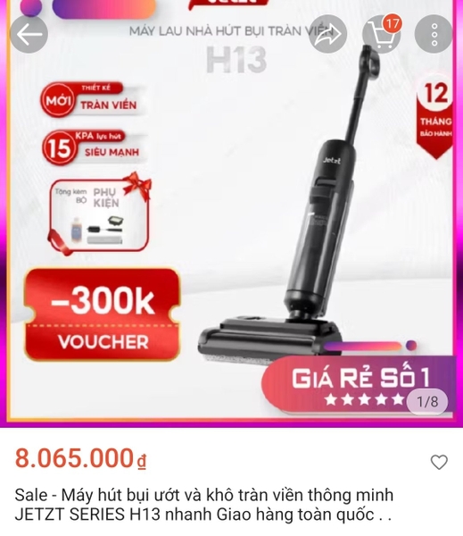 Máy hút bụi lau sàn Jetzt H13